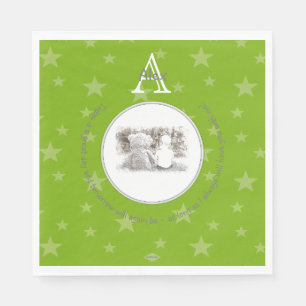 Child's Stars and Monogram Paper Napkin HAMbyWG
