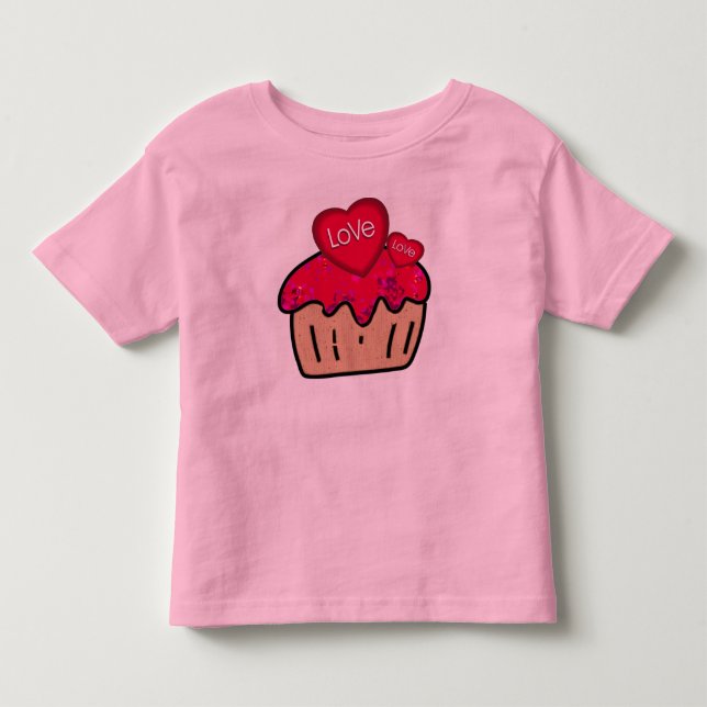 Child's valentine Tee with Cupcake (Front)