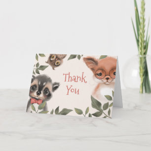Child's Woodland Animals Thank You Card
