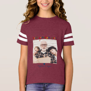 Child's Writing 'Best Grandpa Ever' Photo & Names T-Shirt