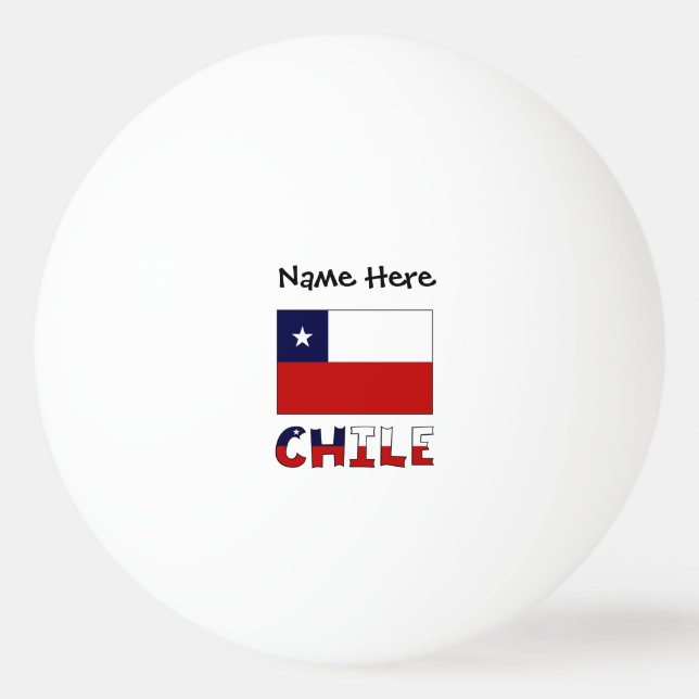 Chile and Chilean Flag Personalised Ping Pong Ball (Front)