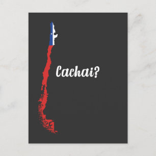 Chile Cachai South America Map Chilean Flag Postcard