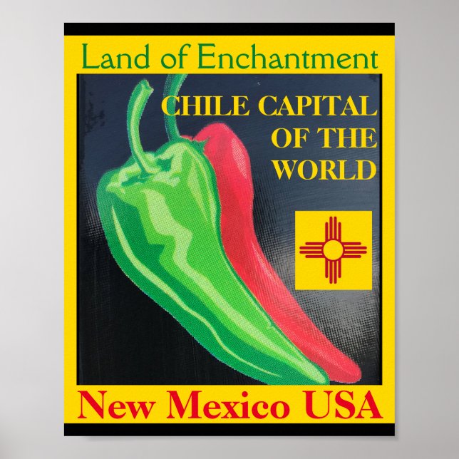 Chile Capital of the World New Mexico Red Green Poster (Front)