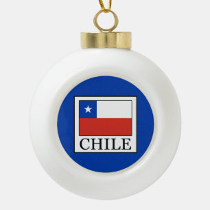 Chile Ceramic Ball Christmas Ornament