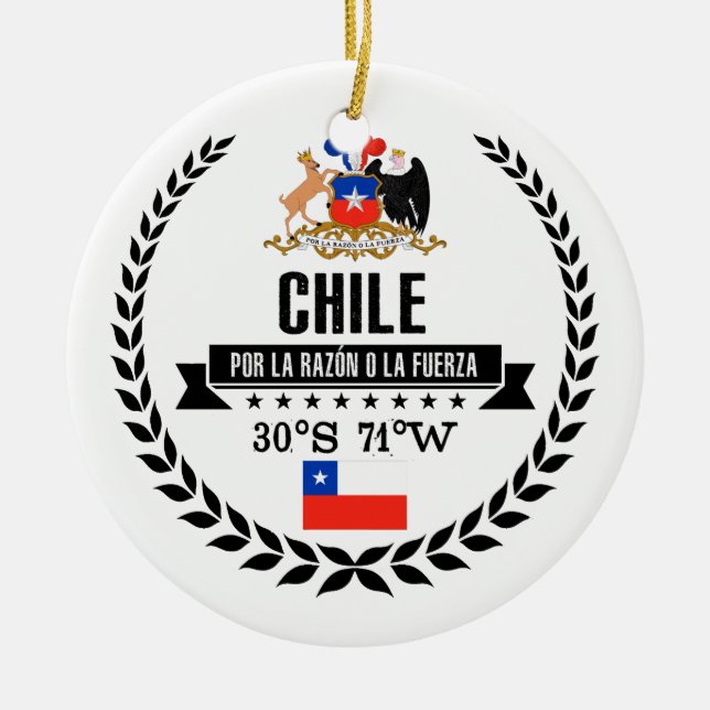 Chile Ceramic Ornament (Front)