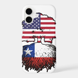 Chile Chilean American USA Tree Roots Flag