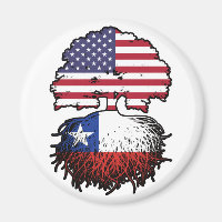 Chile Chilean American USA Tree Roots Flag