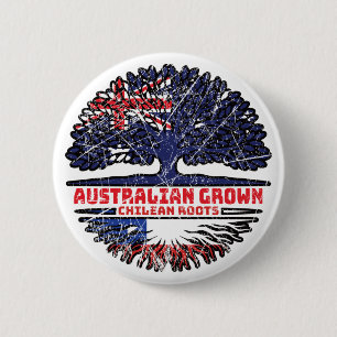 Chile Chilean Australian Australia Tree Roots Flag 6 Cm Round Badge