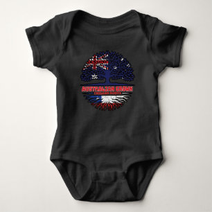Chile Chilean Australian Australia Tree Roots Flag Baby Bodysuit