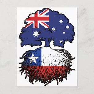 Chile Chilean Australian Australia Tree Roots Flag Postcard