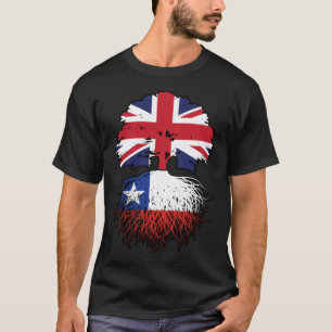 Chile Chilean British UK Tree Roots Flag T-Shirt