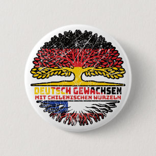 Chile Chilean Deutsch Baum Wurzel 6 Cm Round Badge