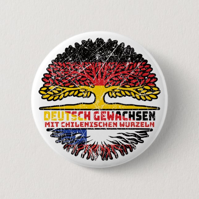 Chile Chilean Deutsch Baum Wurzel 6 Cm Round Badge (Front)