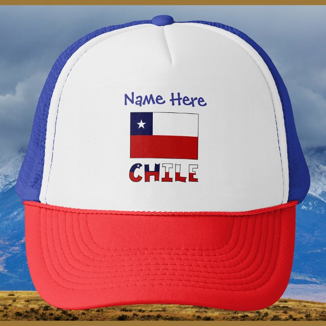 Chile Chilean Flag Blue Personalised  Trucker Hat (Creator Uploaded)