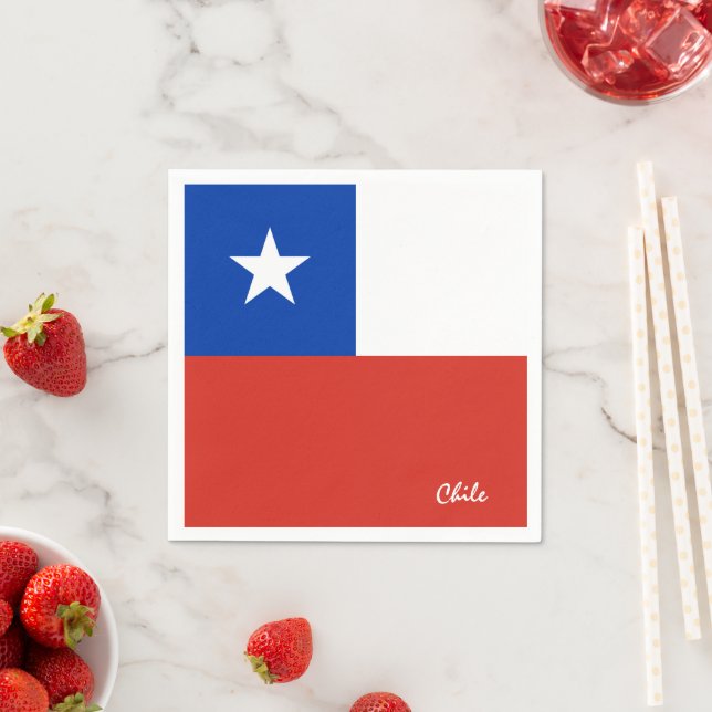 Chile & Chilean Flag party fashion /sports fans Napkin (Insitu)