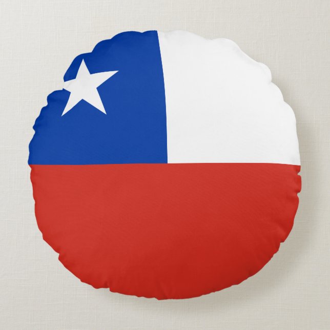 Chile (Chilean) Flag Round Cushion (Front)