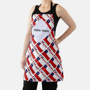 Chile Chilean Flag Tiled Personalised  Apron