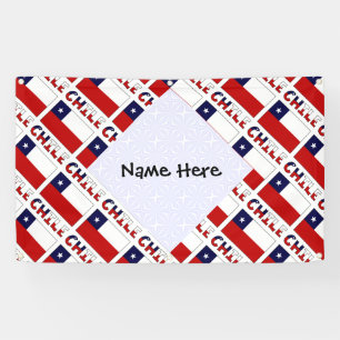 Chile Chilean Flag Tiled Personalised Name  Banner