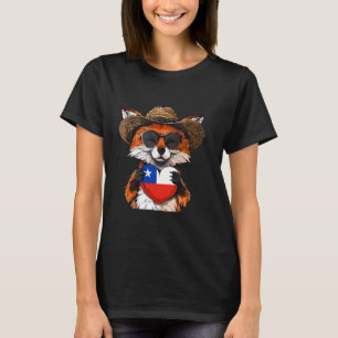 Chile Chilean Pride Fox Chilean Roots Heart Chilea T-Shirt