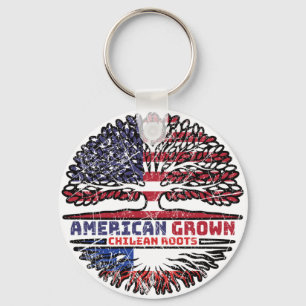 Chile Chilean US American USA United States Tree Key Ring