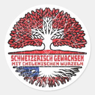 Chile Chilenisch Schweizer Schweiz Baum Wurzel Classic Round Sticker
