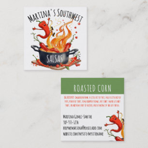 Chile chili peppers Mexican food salsa catering Square Business Card