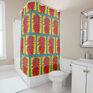 Chile Chilli Pepper Southwest Lizard Shower Curtai Curtain
