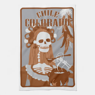 chile colorado : orange burn tea towel
