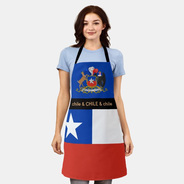 Chile Cooking, Chilean Flag Chefs kitchen Apron (Worn)