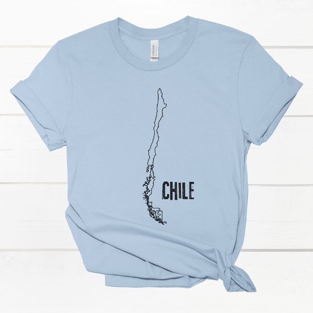Chile Country Map Chilean National Border Outline T-Shirt (Creator Uploaded)