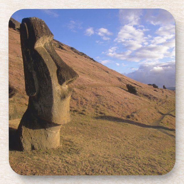 Chile, Easter Island. Hillside with Moai Coaster (Front)