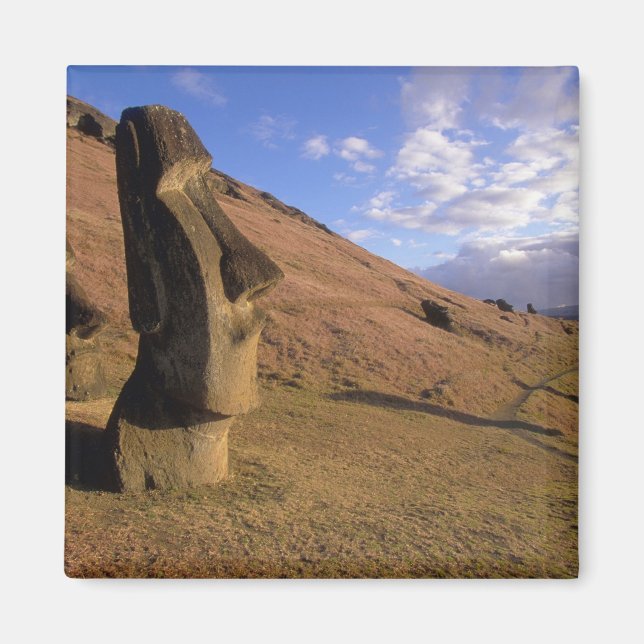 Chile, Easter Island. Hillside with Moai Magnet (Front)