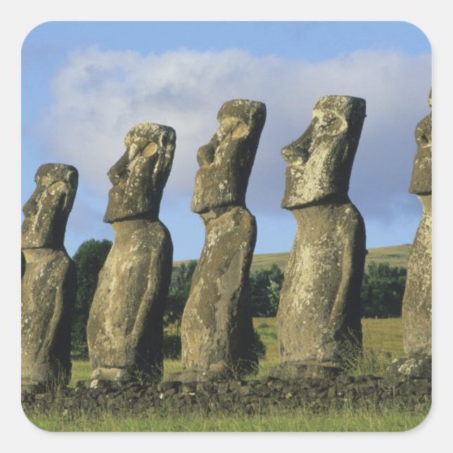 Chile, Easter Island, Rapa Nui, Ahu Akivi Square Sticker (Front)