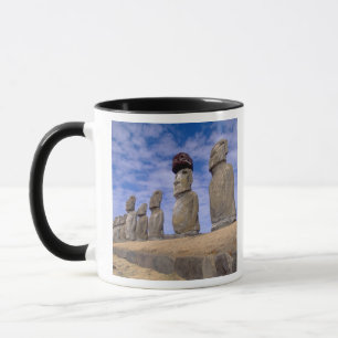 Chile, Easter Island. The 15 Moais at Ahu Mug