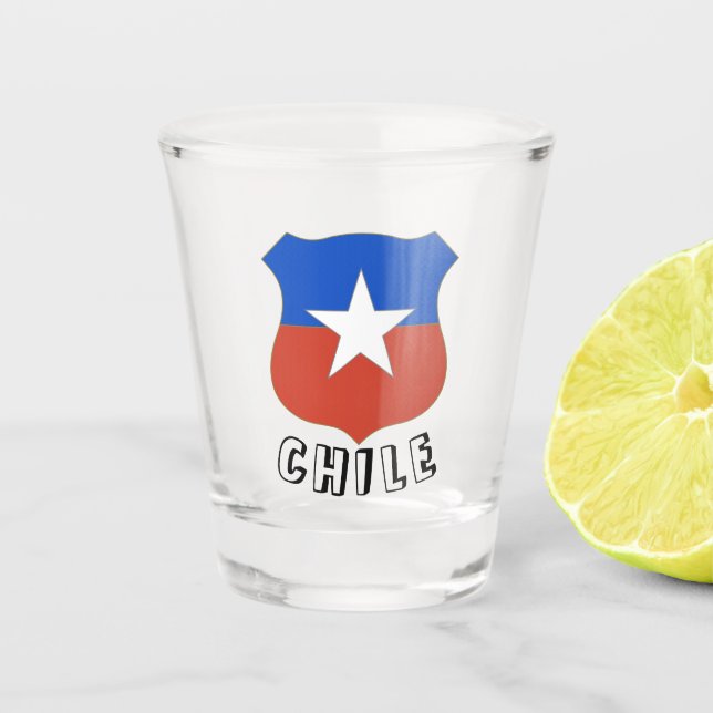 Chile Emblem Shot Glass (Front)