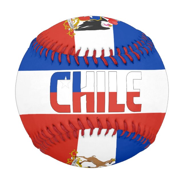 Chile Flag and Coat of Arms Patriotic Baseball (Front)