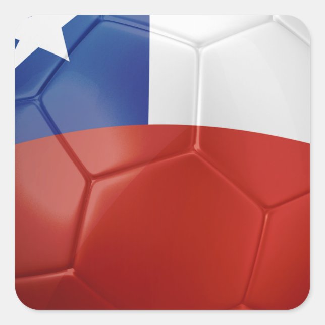 Chile Flag Ball Square Sticker (Front)