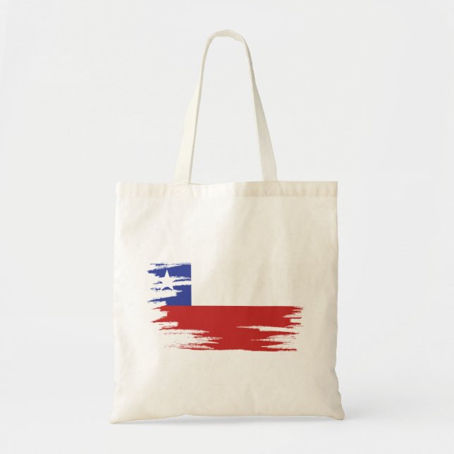 Chile Flag Brush Art Tote Bag (Front)