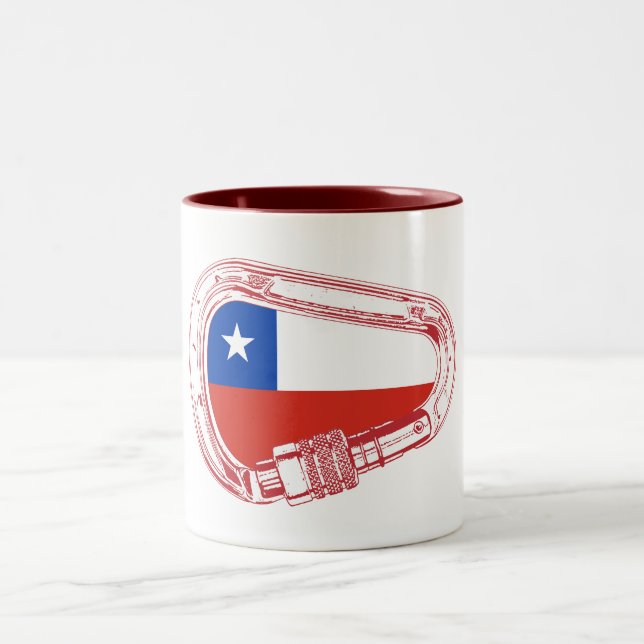Chile Flag Climbing Carabiner Two-Tone Coffee Mug (Center)