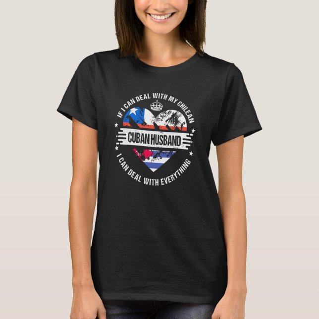 Chile Flag Cuba Grown  Husband Country T-Shirt (Front)