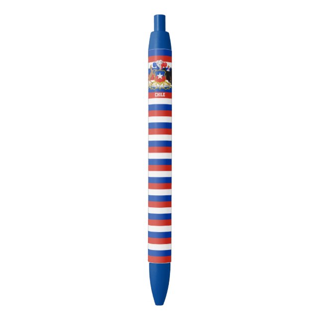 Chile Flag Cute Patriotic Black Ink Pen (Front Vertical)