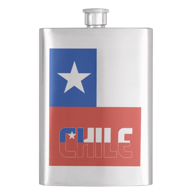 Chile Flag Elegant Patriotic Flask (Front)