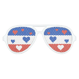 Chile Flag Fun Patriotic Aviator Sunglasses