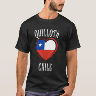 Chile Flag Heart Quillota City T-Shirt