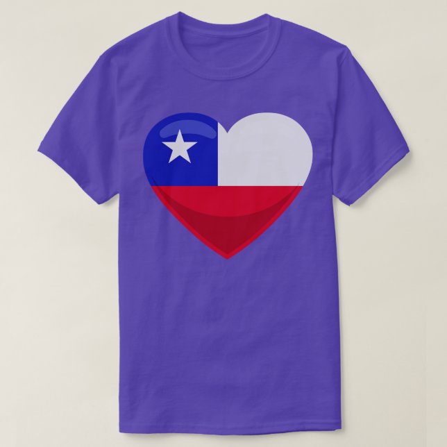 Chile Flag Heart T-Shirt (Design Front)
