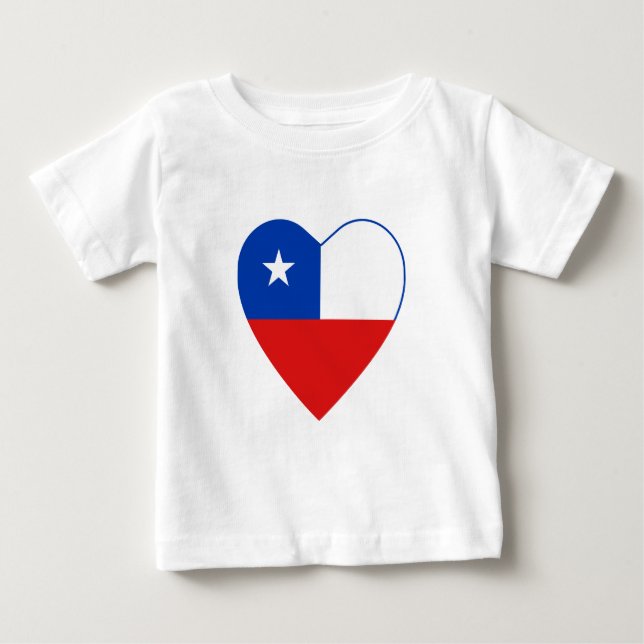 Chile Flag Heart T-Shirt (Front)