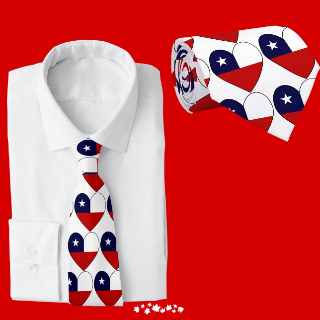 Chile Flag Heart Valentine Tie (Creator Uploaded)