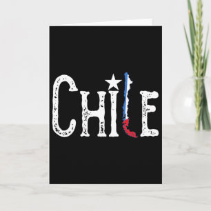 Chile Flag Map Patriotic Independence Day Card