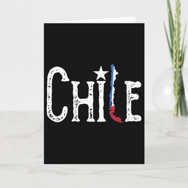 Chile Flag Map Patriotic Independence Day  Card (Front)