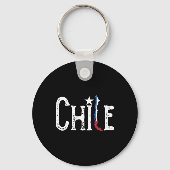 Chile Flag Map Patriotic Independence Day  Key Ring (Front)
